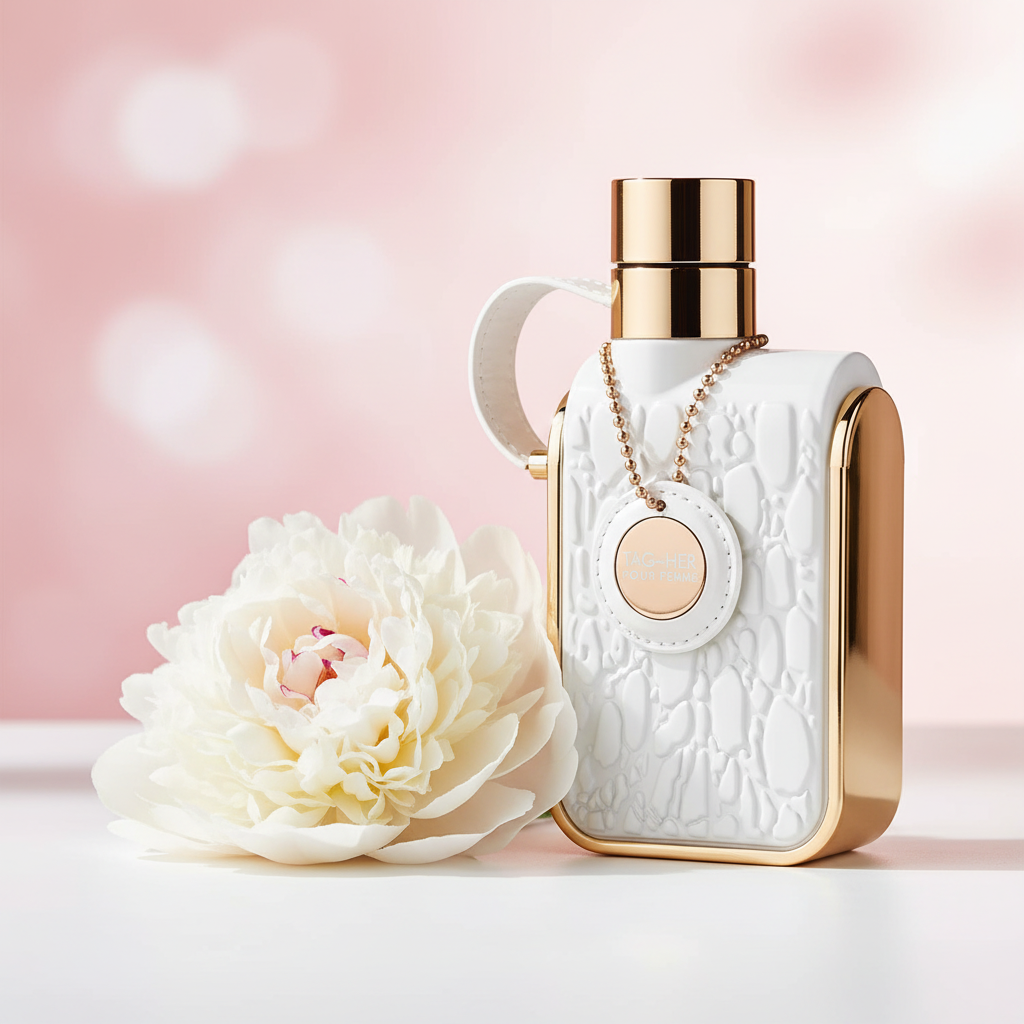 Armaf Tag Her 100ml — peônia branca fundo blush