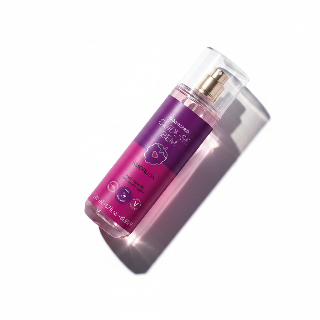 Body Splash Cuide-se Bem Amoruda - ângulo diagonal com reflexos