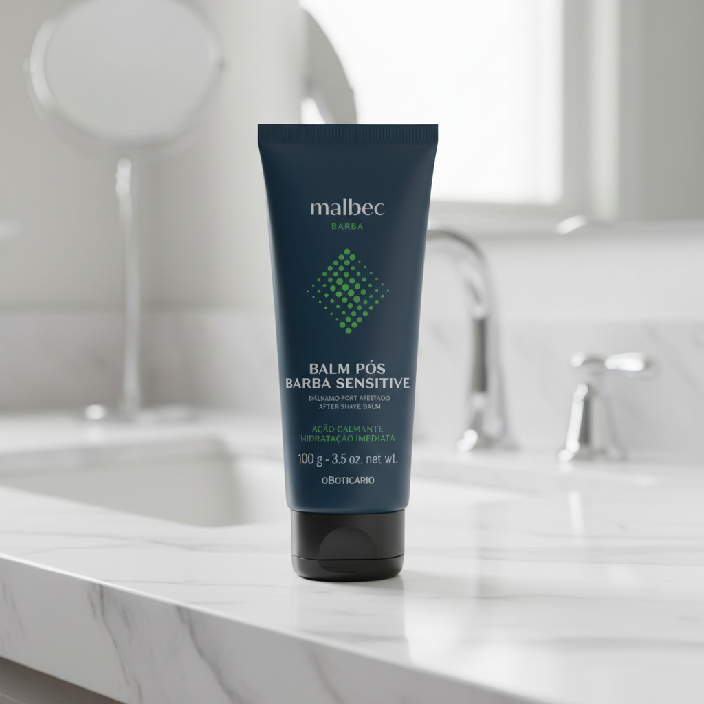 Balm Pós Barba Malbec Club em mármore elegante