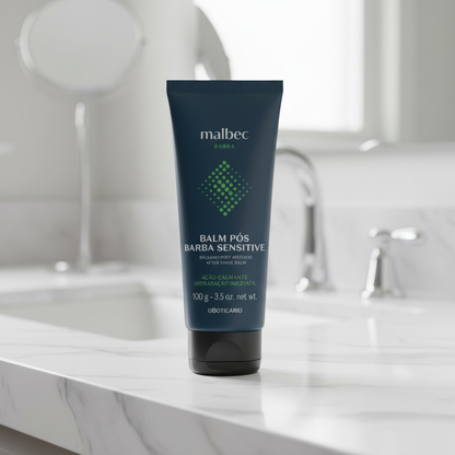 Balm Pós Barba Malbec Club em mármore elegante