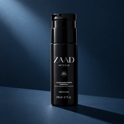 Zaad Intense Loção Hidratante Corporal 200 ml com iluminação lateral e sombra alongada