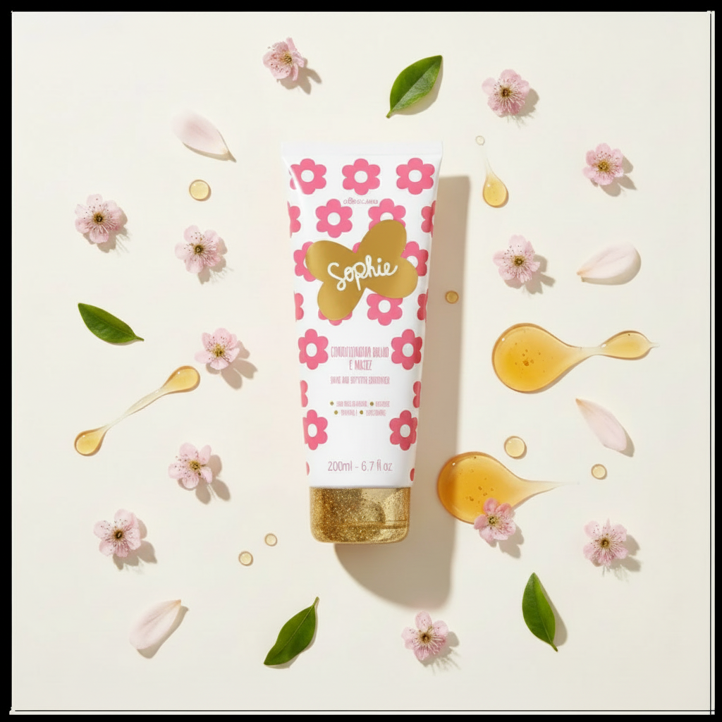 Sophie Condicionador 200ml - ingredientes flat lay
