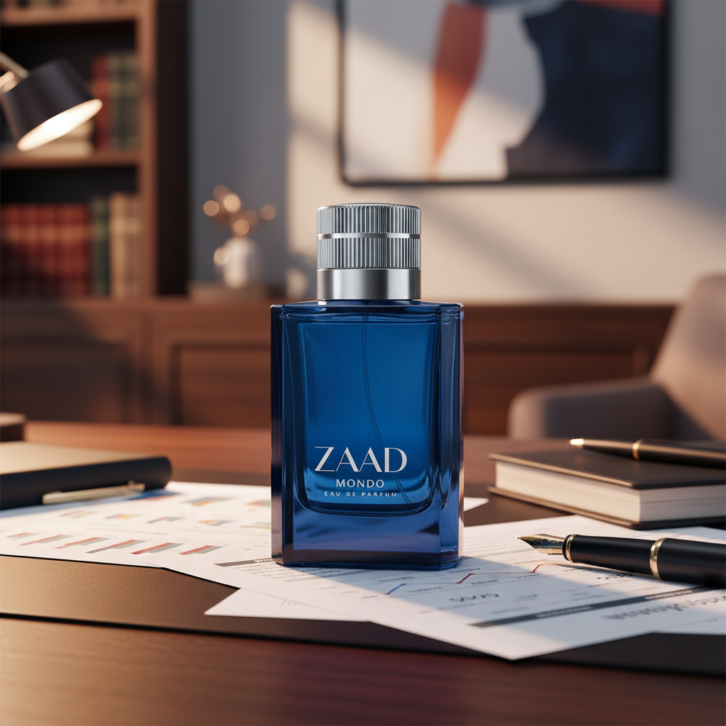 Zaad Mondo close-up em mesa executiva
