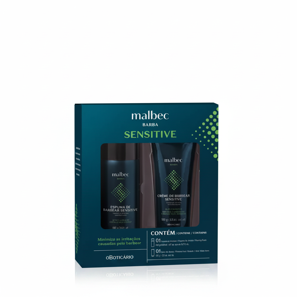 Kit Malbec Barba Sensitive - Fundo Branco