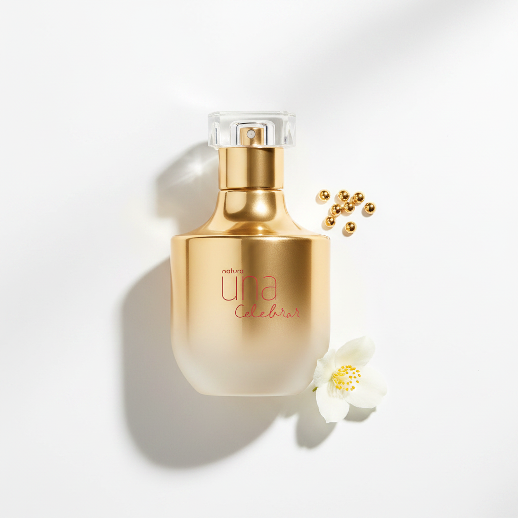 Natura Una Celebrar Eau de Parfum Feminino 75ml – Flat Lay Floral
