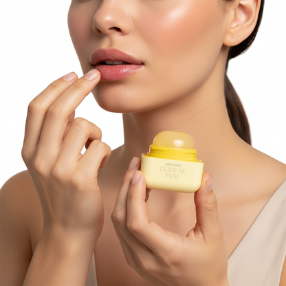Hidratante Labial Banana Cuide-se Bem - modelo efeito coradinho