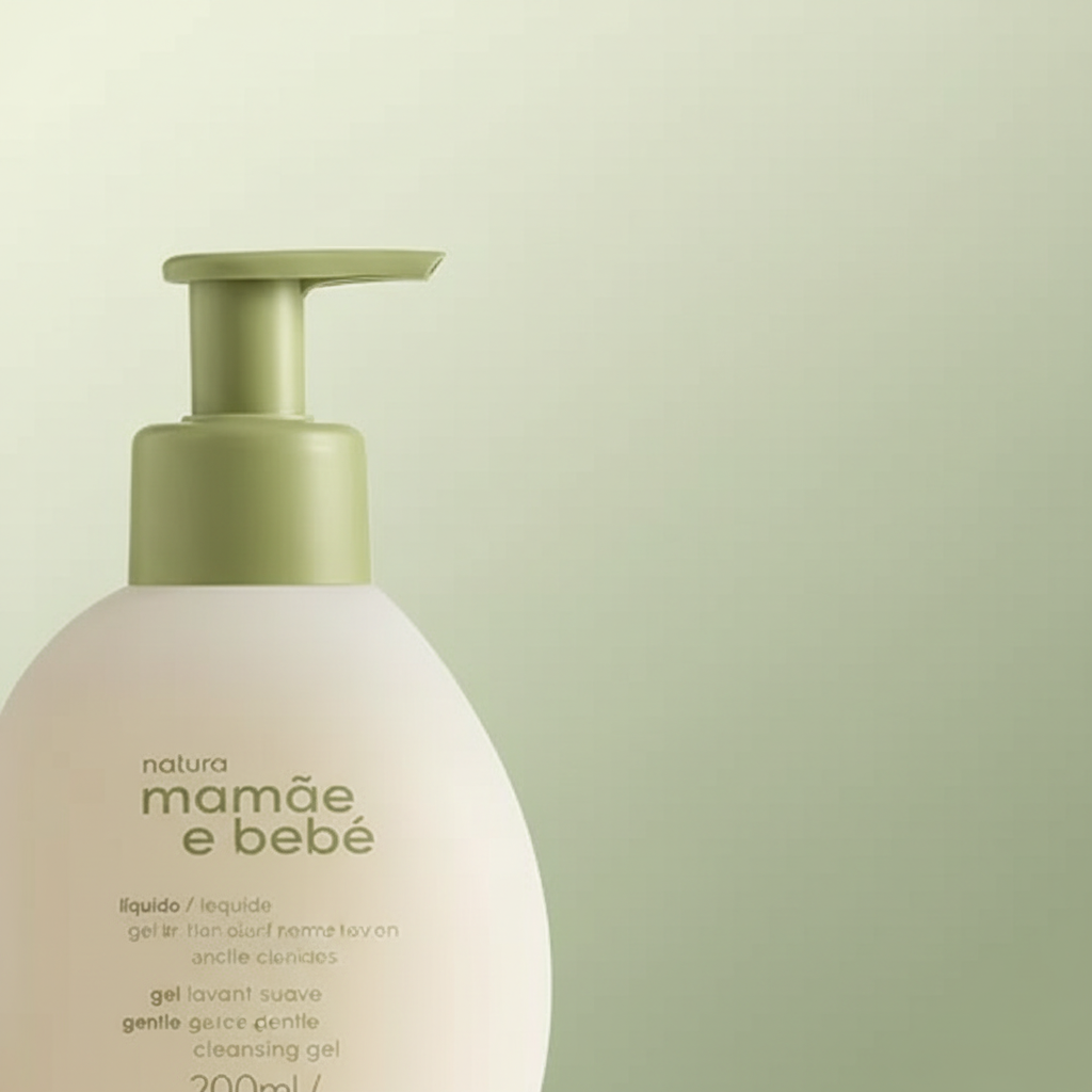 Sabonete Líquido Mamãe e Bebê Natura 200ml - detalhe rótulo