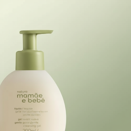 Sabonete Líquido Mamãe e Bebê Natura 200ml - detalhe rótulo