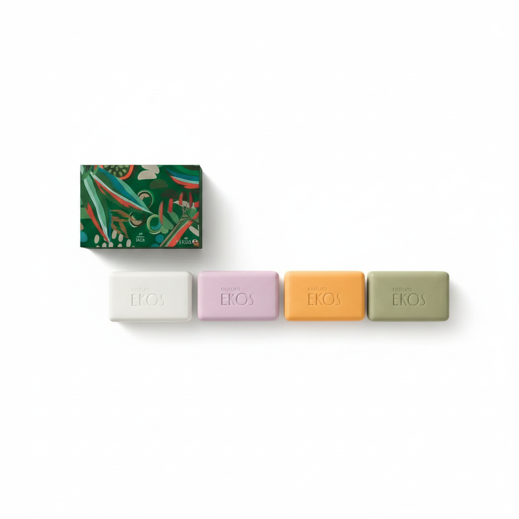 Natura Ekos Kit Sabonete em Barra Sortido 4 unidades - Flat Lay Overhead