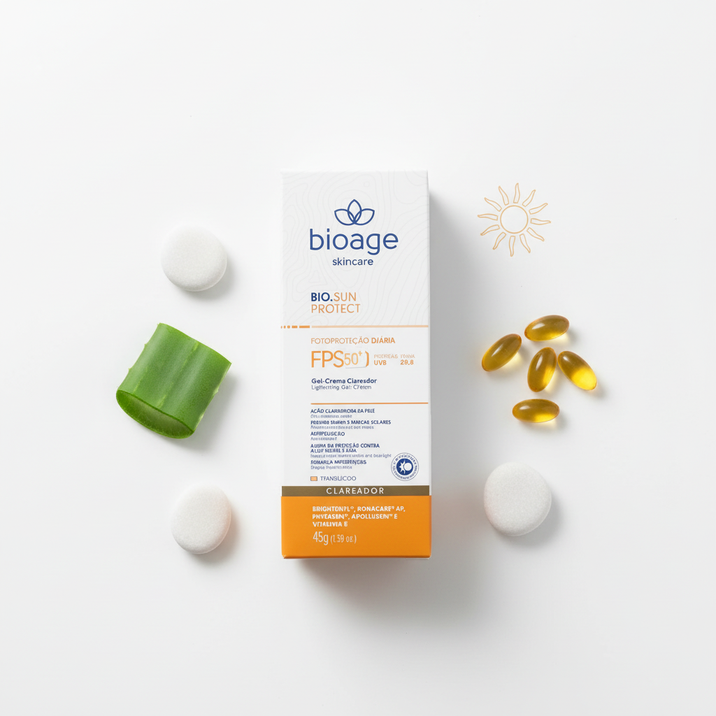 Bioage Bio.Sun Protect FPS 50+ Gel-Creme Unificador Antimanchas 45g | Proteção Solar Facial