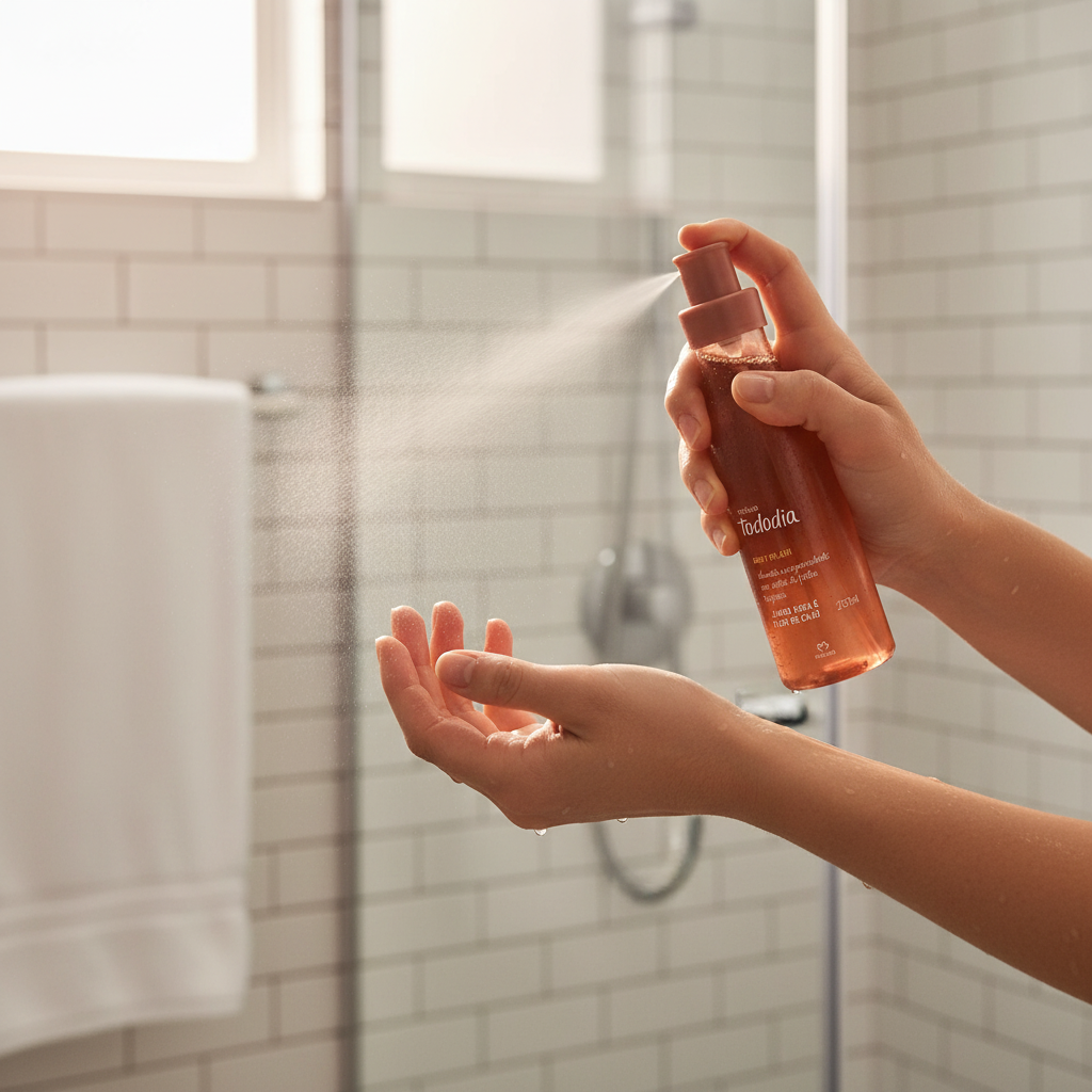 Body Splash Tododia Jambo Rosa e Flor de Caju - cena de uso natural
