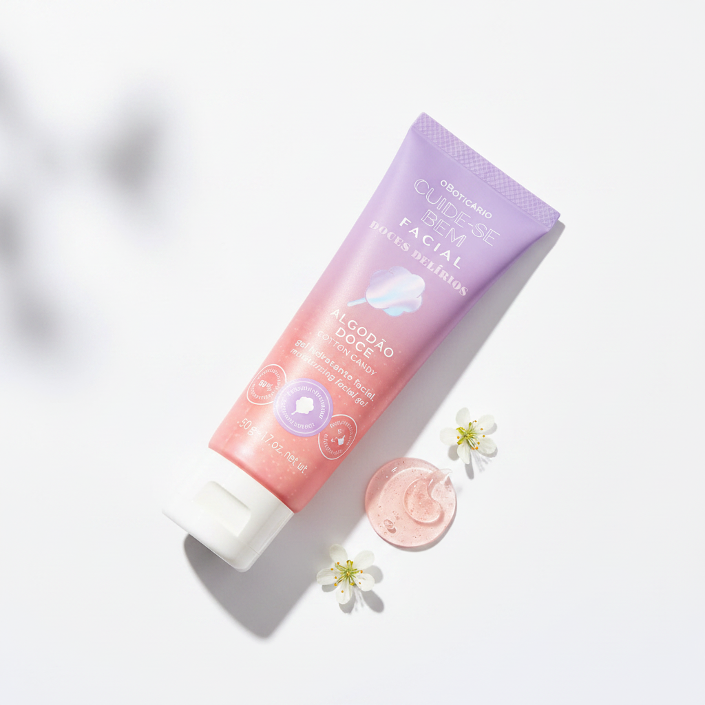 Gel Hidratante Facial Cuide-se Bem Doces Delírios - composição com flores brancas