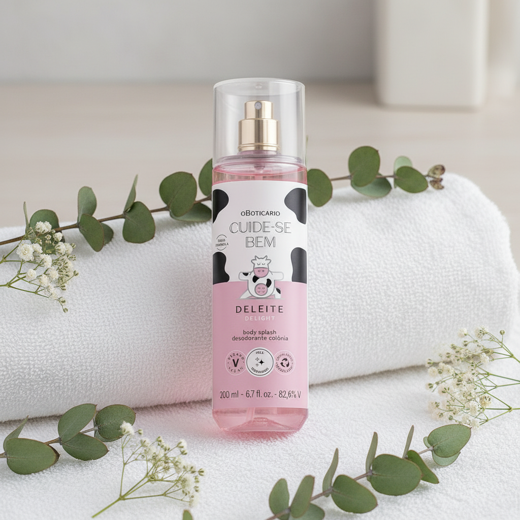 Body Splash Cuide-Se Bem Deleite - Toalha e Flores