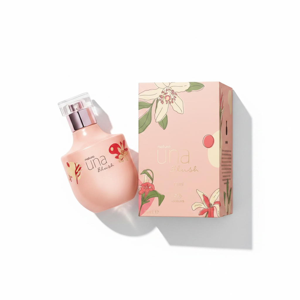 Una Blush 75ml - flat lay com caixa