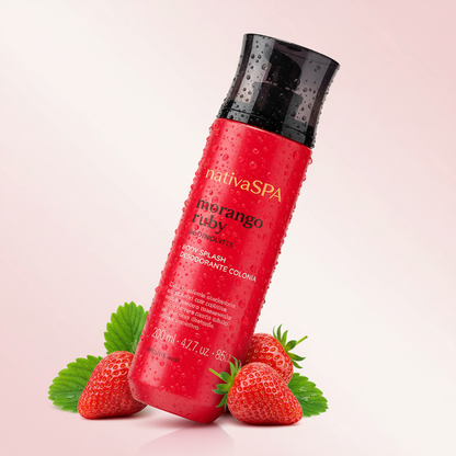 Nativa SPA Morango Ruby - Ângulo com Gotas