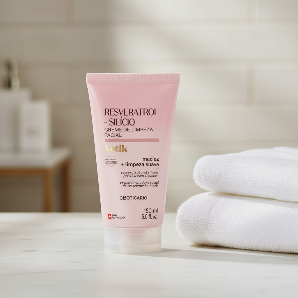 Creme de Limpeza Facial Botik Resveratrol + Silício 150ml - lifestyle bancada
