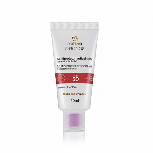 Natura Chronos Multiprotetor Antissinais FPS 50 Incolor 50ml – Fundo Branco