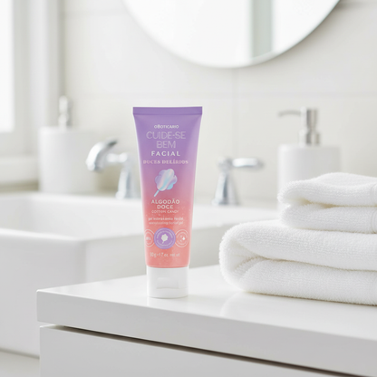 Gel Hidratante Facial Cuide-se Bem Doces Delírios - bancada banheiro elegante