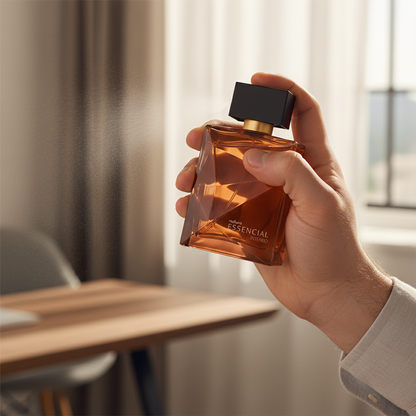 Application du parfum Essencial Intenso - Scène d'utilisation