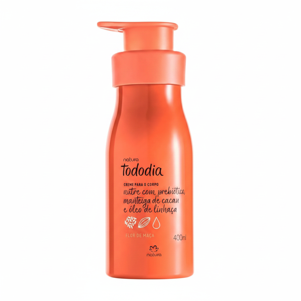 Creme Tododia Flor de Maçã detalhe rótulo 45°