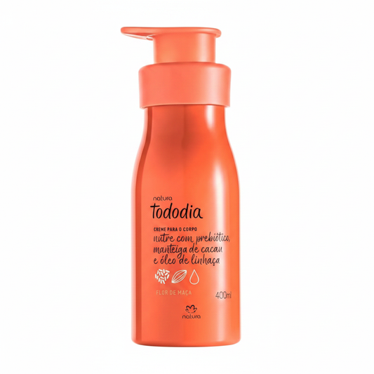 Creme Tododia Flor de Maçã detalhe rótulo 45°