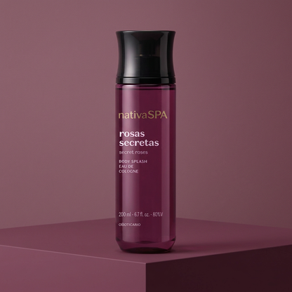 Body Splash Rosas Secretas em composição arquitetônica malva