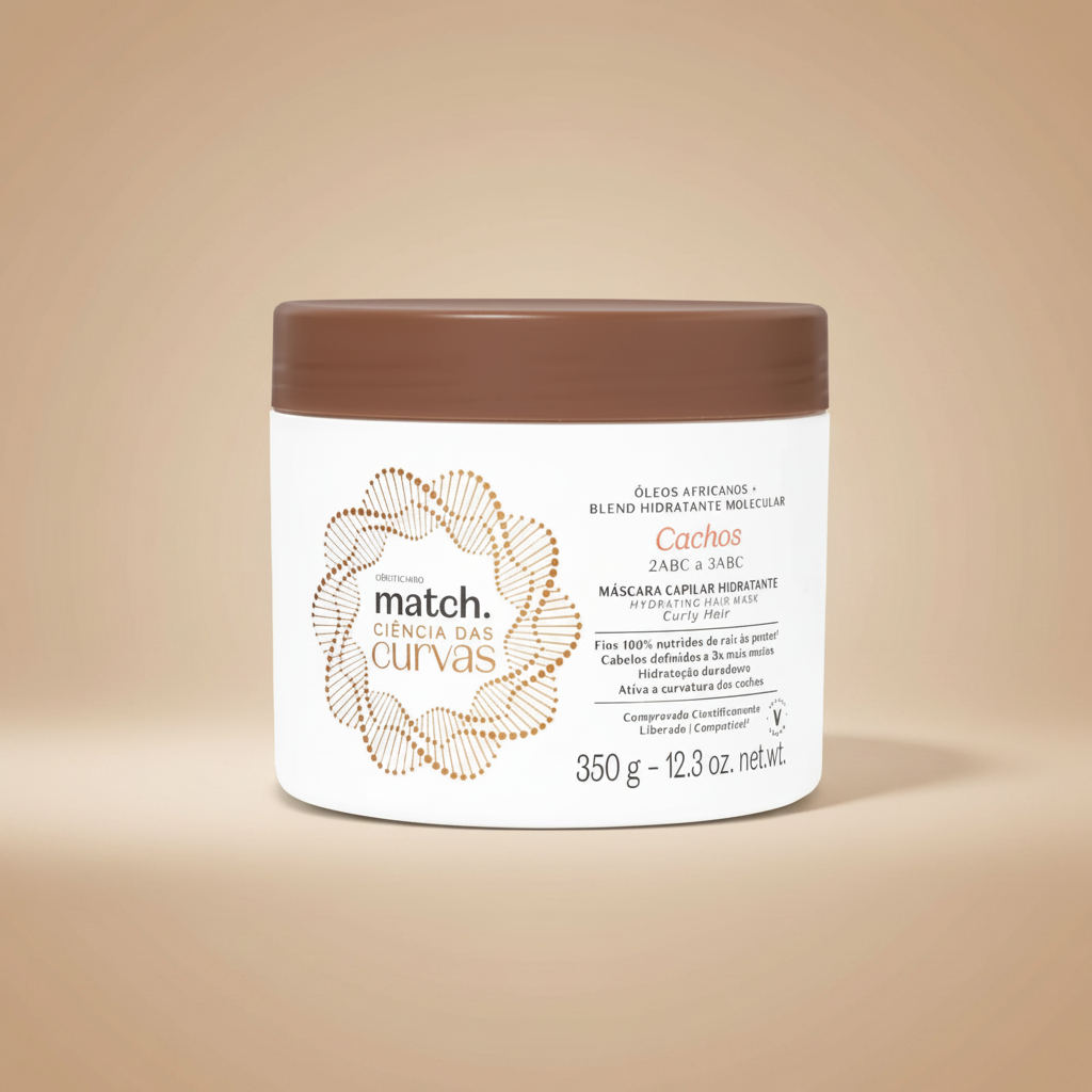 Máscara Capilar Hidratante Match Ciência das Curvas Cachos 350g - degradê