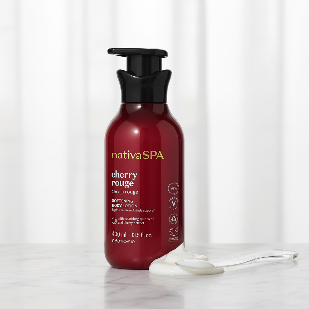 Loção Corporal Aveludada Nativa Spa Cereja Rouge - Textura