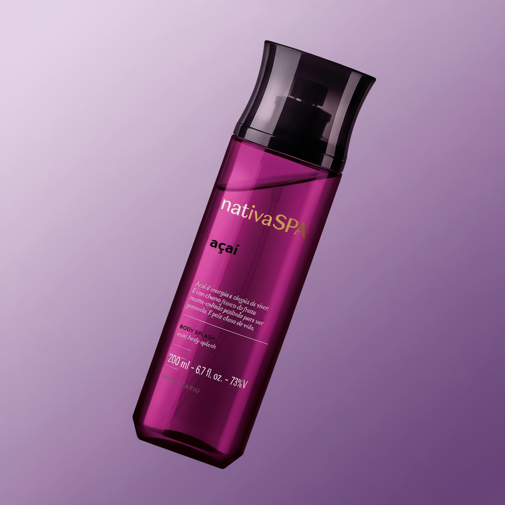 Nativa SPA Body Splash Açaí 200ml - ângulo 45 degradê roxo