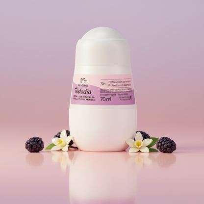 Natura Tododia Desodorante Antitranspirante Amora e Flor de Baunilha 70ml - Degradê Rosa Lilás