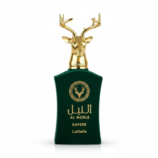 Lattafa Al Noble Safeer 100ml — fundo branco estúdio