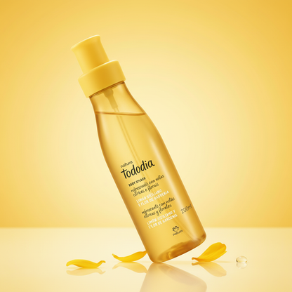 Body Splash Tododia Limão Siciliano e Flor de Laranjeira - degrâde dourado