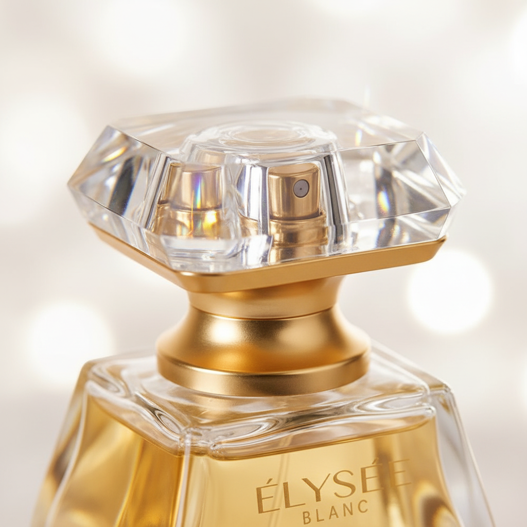 Elysée Blanc EDP – détail flacon cristal doré