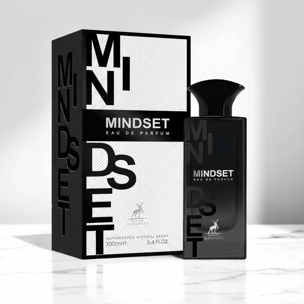 Mindset em superfície de mármore branco com iluminação natural