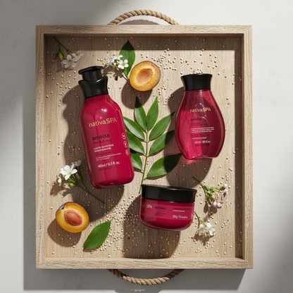 Coffret Nativa SPA Ameixa - flat lay ingredientes