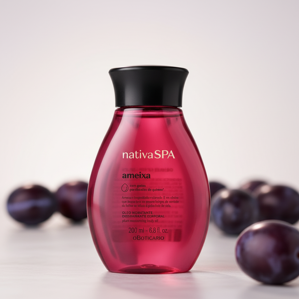 Óleo Exótico Hidratante Nativa SPA Ameixa - Ambiente com ameixas