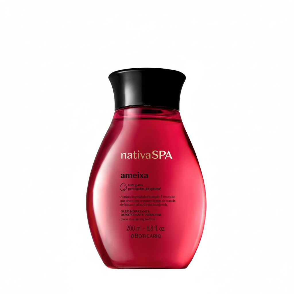 Óleo Exótico Hidratante Nativa SPA Ameixa - Frasco vermelho translucente