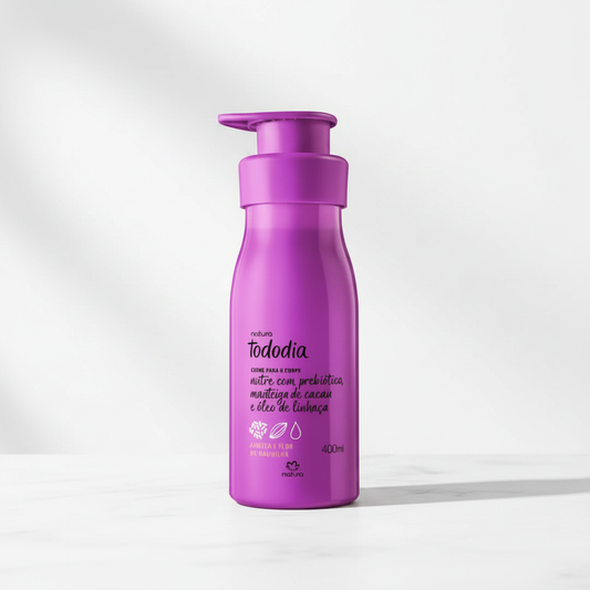 Creme Tododia Ameixa e Flor de Baunilha Natura 400ml - fundo branco