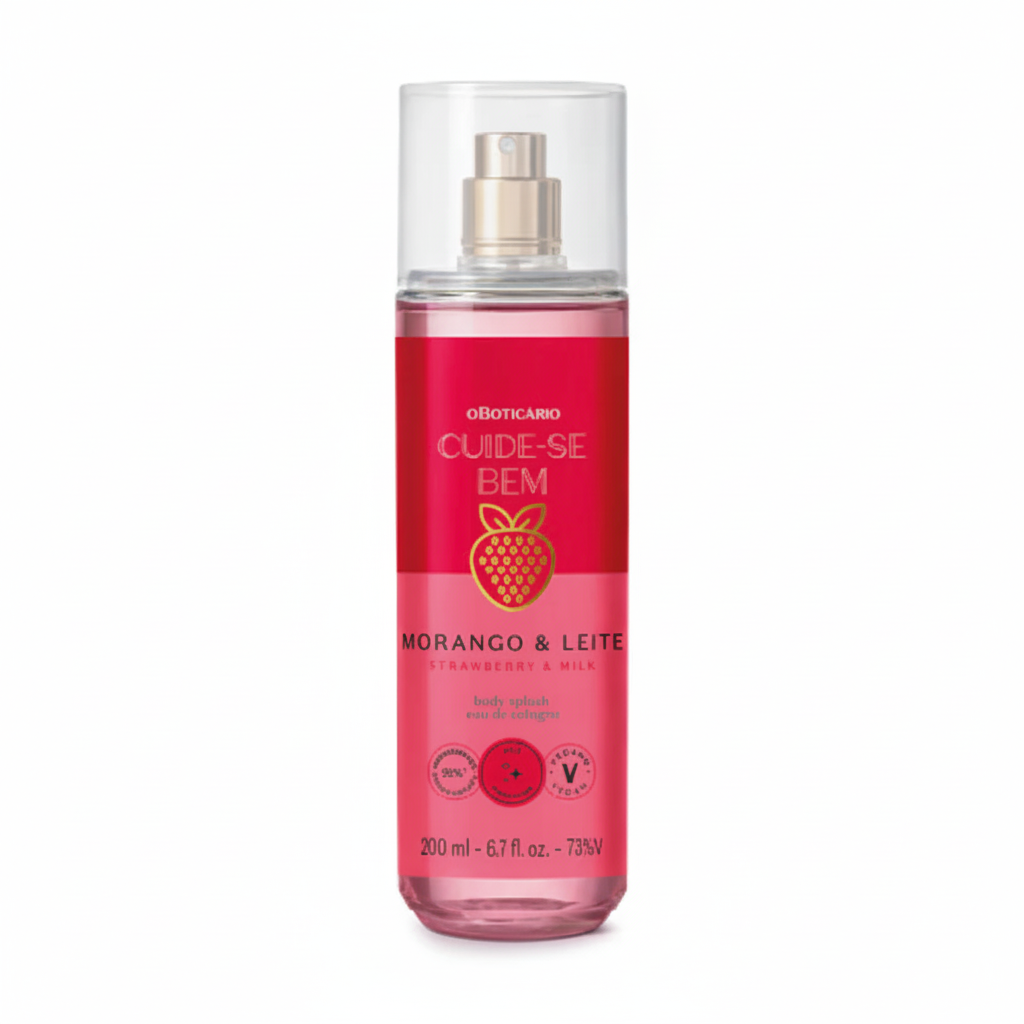 Body Splash Cuide-se Bem Fraise et Lait 200ml - Fundo Branco