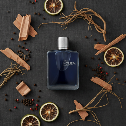 Natura Homem Essence 100ml - flat lay ingredientes