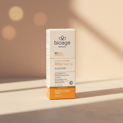 Bioage Bio.Sun Protect FPS 50+ Gel-Creme Unificador Antimanchas 45g | Proteção Solar Facial