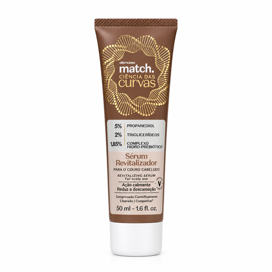 Sérum Revitalizador Match Ciência das Curvas 50ml sobre fundo branco