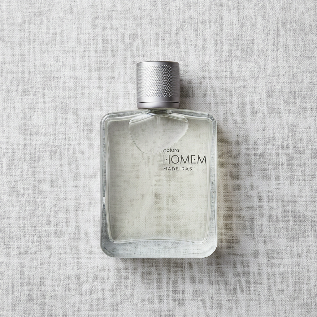 Natura Homem Madeiras 100 ml - flat lay linho cinza