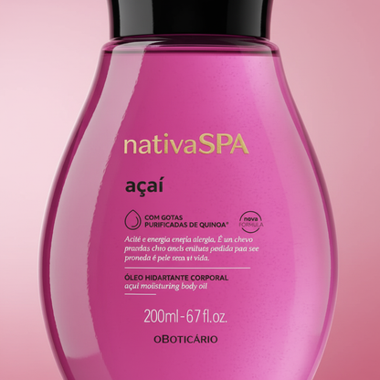 Óleo Hidratante Nativa SPA Açaí - detalhe do rótulo