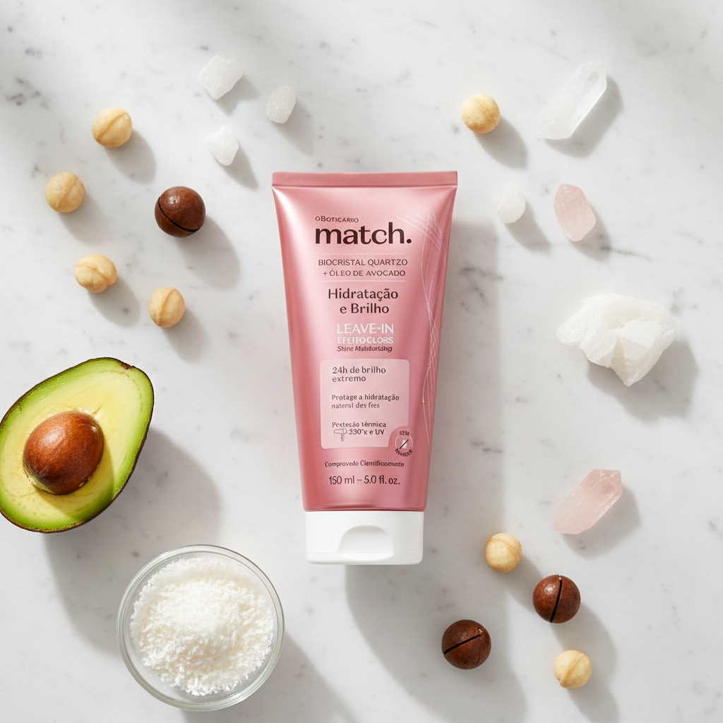 Ingrédients naturels - avocat, coco et quartz