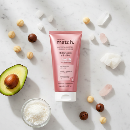 Ingrédients naturels - avocat, coco et quartz