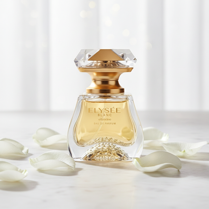 Elysée Blanc EDP – ambiance marbre et roses blanches