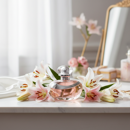 Lily Absolu dans un environnement élégant avec fleurs de lys