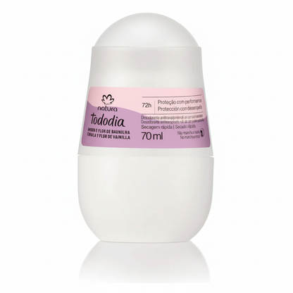 Natura Tododia Desodorante Antitranspirante Amora e Flor de Baunilha 70ml - Fundo Branco