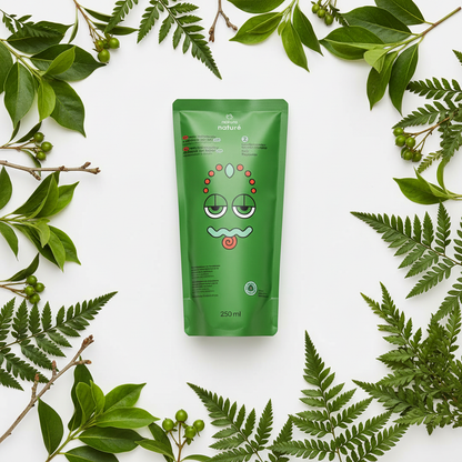 Refil Condicionador Infantil Cachos Naturé 250ml - flat lay botânico